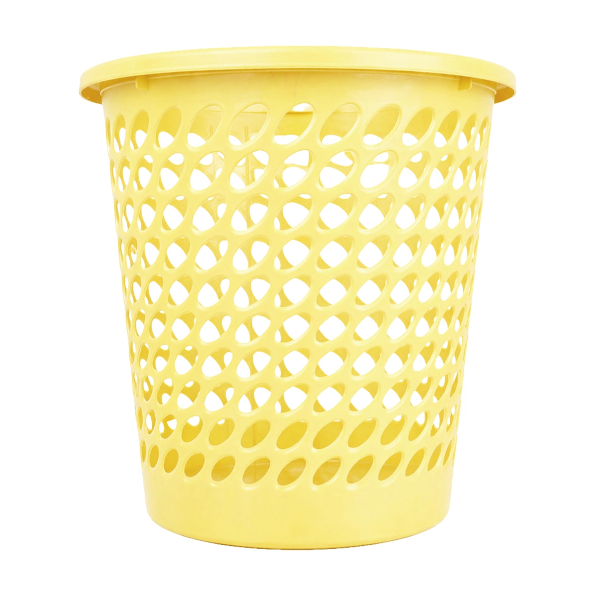 Cesto de Plástico Calado, Color Amarillo
