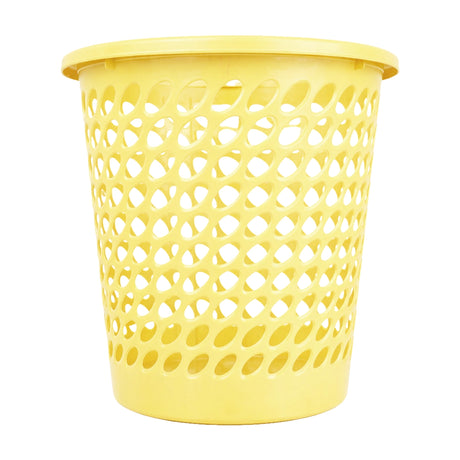 Cesto de Plástico Calado, Color Amarillo