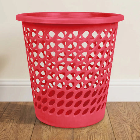 Cesto de Plástico Calado, Color Rojo