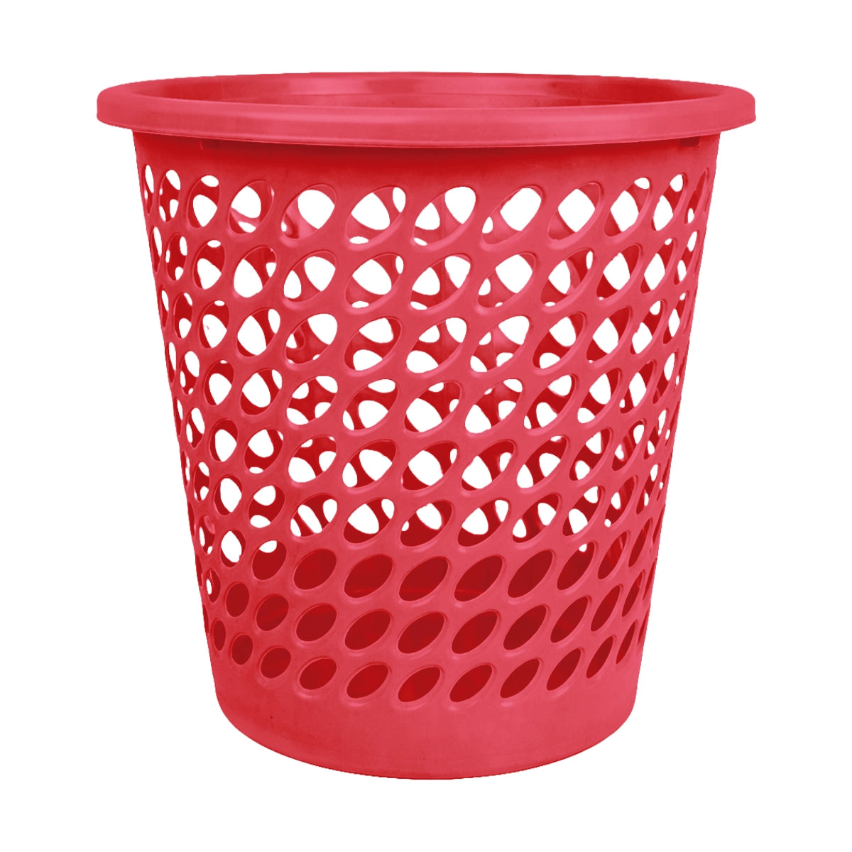 Cesto de Plástico Calado, Color Rojo