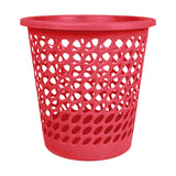 Cesto de Plástico Calado, Color Rojo