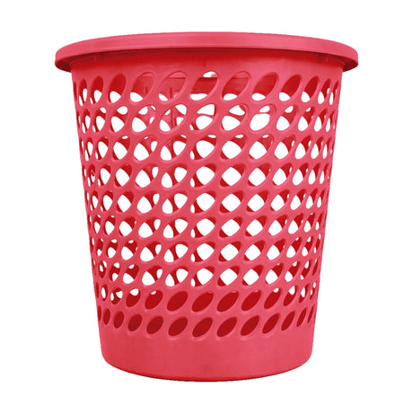 Cesto de Plástico Calado, Color Rojo