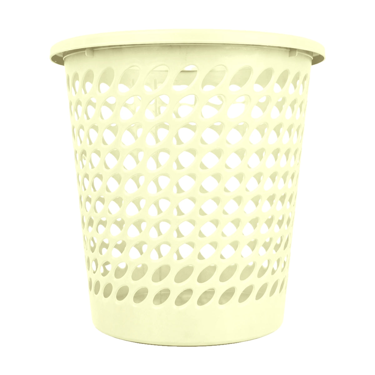 Cesto de Plástico Calado, Color Amarillo Claro