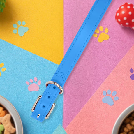 Collar para Mascota, Vinil, Color Azul Claro
