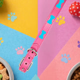Collar para Mascota, Vinil, Color Rosa y Azul