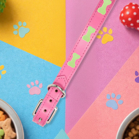 Collar para Mascota, Vinil, Color Rosa