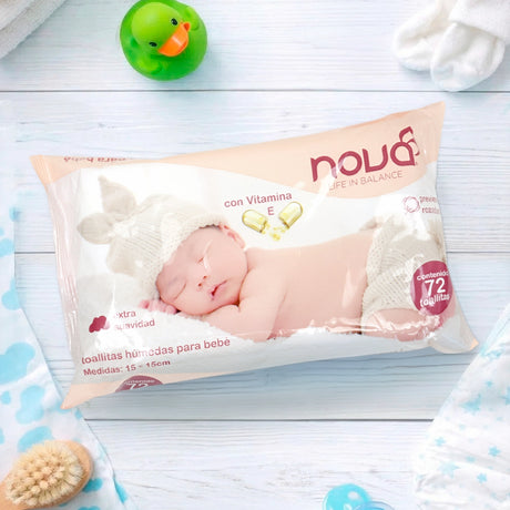 Toallitas Húmedas para Bebé, Vitamina E, Nova