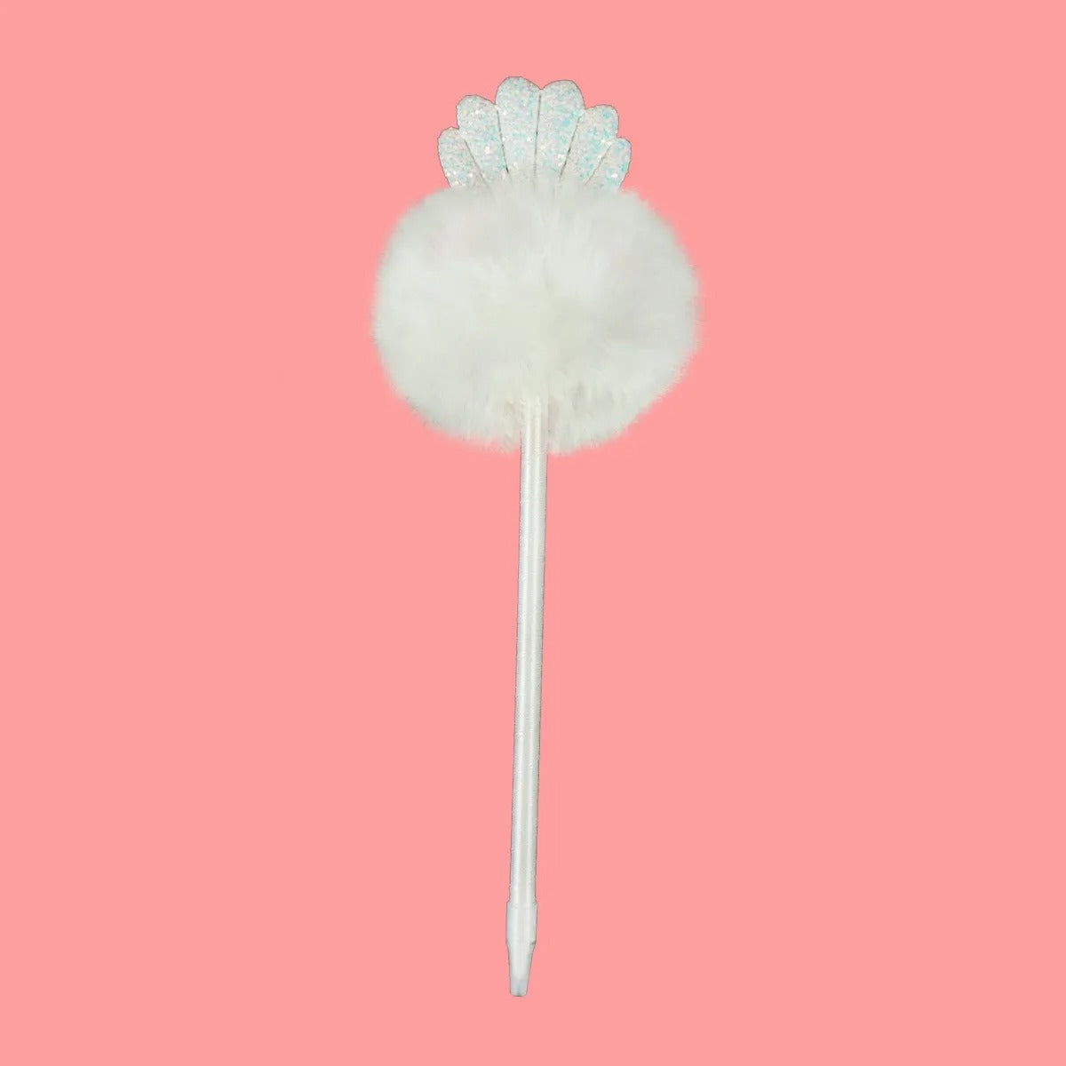Bonito bolí­grafo Blanco con Pompón