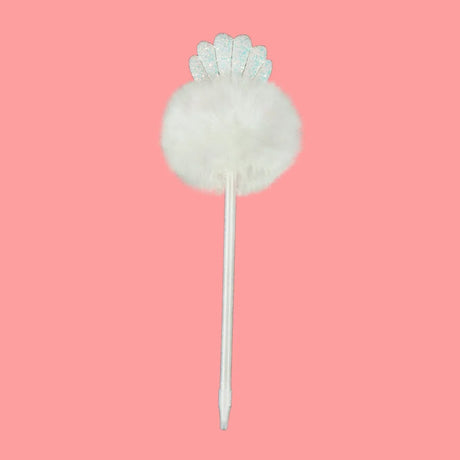 Bonito bolí­grafo Blanco con Pompón