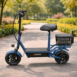 Scooter Eléctrico con Asiento, Color Azul