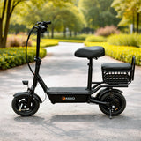 Scooter Eléctrico con Asiento, Color Negro