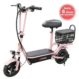 Scooter Eléctrico con Asiento, Color Rosa