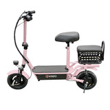 Scooter Eléctrico con Asiento, Color Rosa