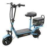Scooter Eléctrico con Asiento, Color Azul Claro