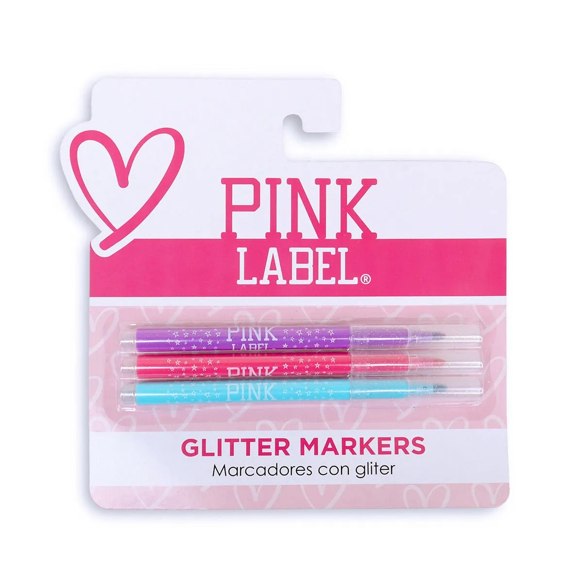 Marcatextos con Glitter, Pink Label, 3 pzas