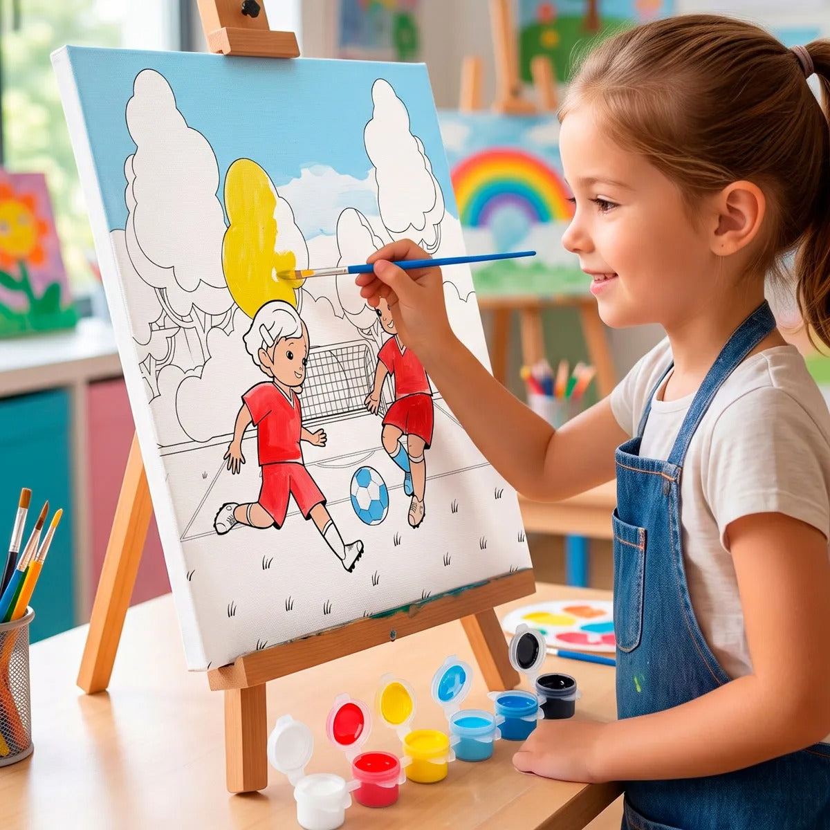 Set de Lienzo con Pinturas, Fútbol
