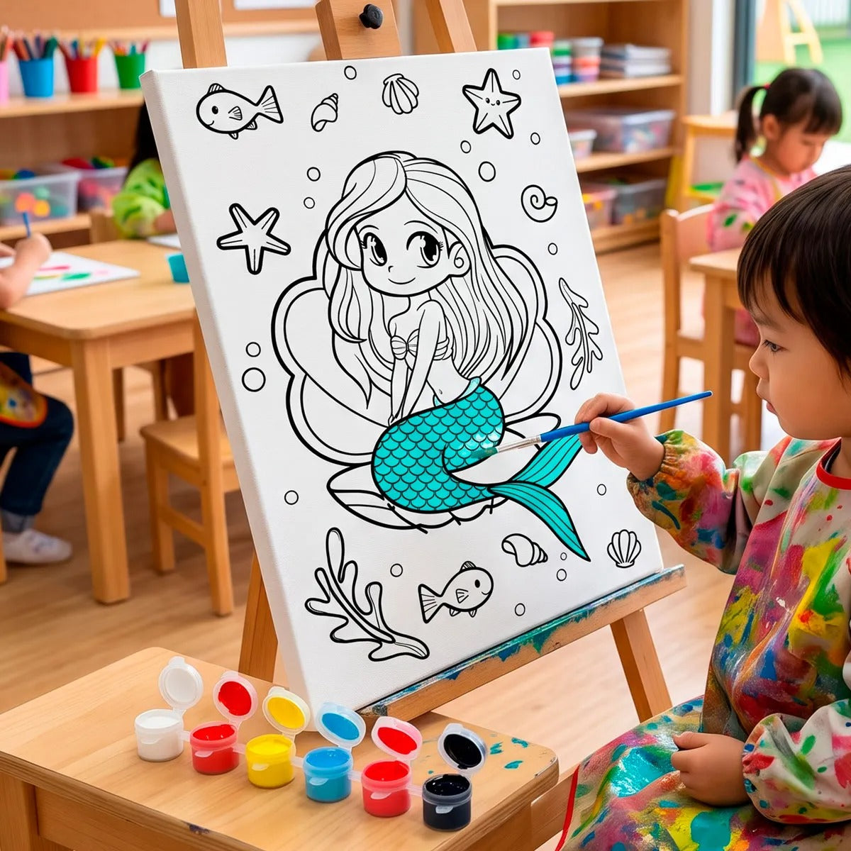 Sirena, Set de Lienzo con Pinturas