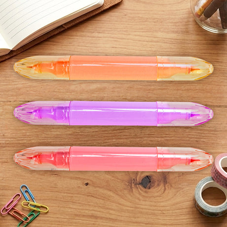 Marcatextos Dobles, Pink Label, Colores, 3 pzas