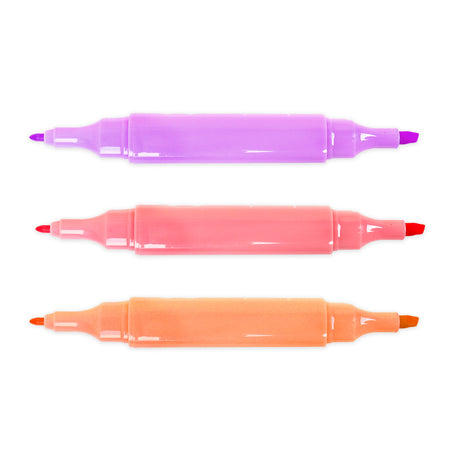 Marcatextos Dobles, Pink Label, Colores, 3 pzas