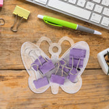 Clip Mariposa para Papel, Color Morado