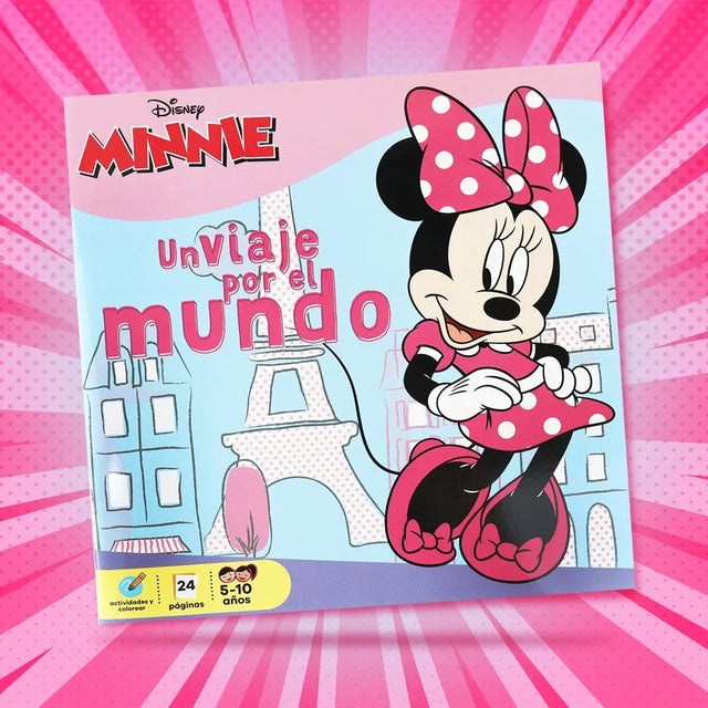 Libro para Colorear, Un Viaje por el Mundo, Minnie