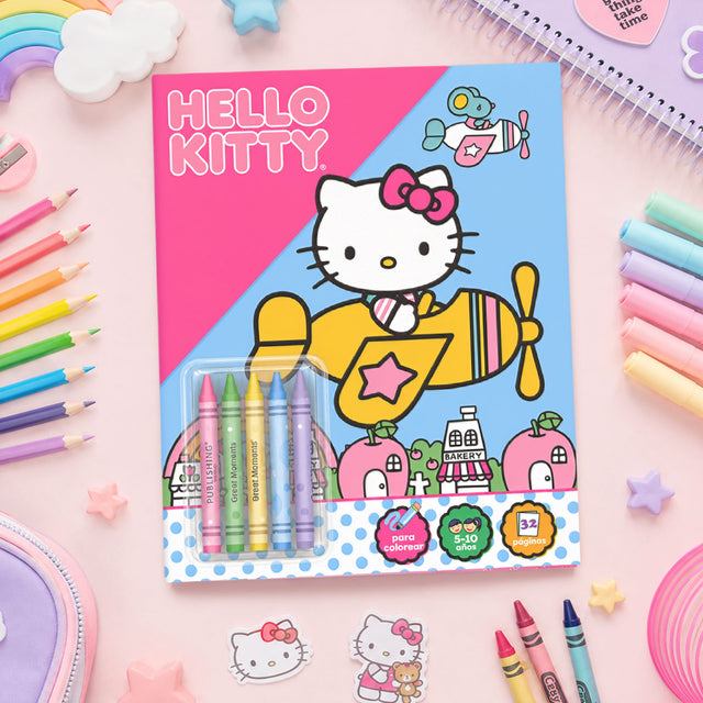 Libro para Colorear con Crayones, Hello Kitty