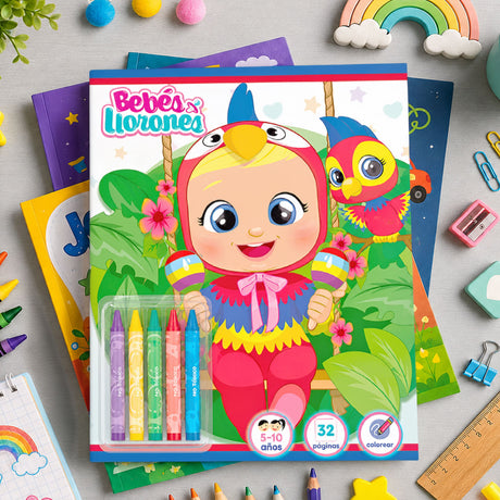 Libro para Colorear con Crayones, Bebés Llorones