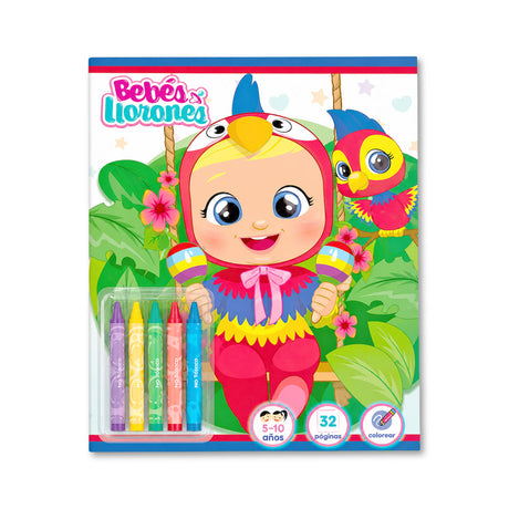 Libro para Colorear con Crayones, Bebés Llorones