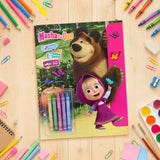 Libro para Colorear con Crayones, Masha y el Oso