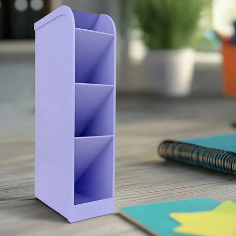Organizador de Escritorio Torre con 4 Divisiones, Color Morado