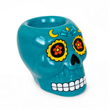 Calavera de Azúcar, Figura de Cerámica, Color Azul