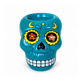 Calavera de Azúcar, Figura de Cerámica, Color Azul