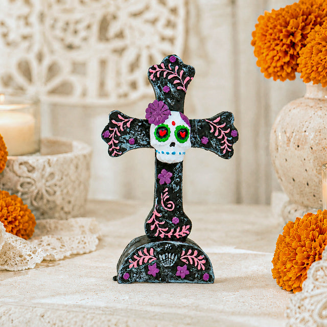 Cruz Decorativa de Cerámica, Dí­a de Muertos