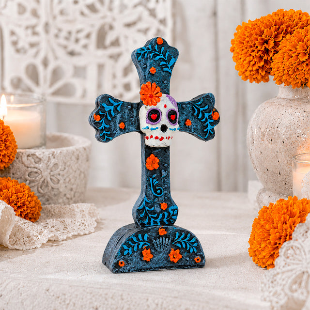 Cruz Decorativa de Cerámica, Dí­a de Muertos