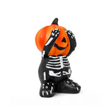 Esqueleto con Calabaza, Figura de Cerámica, Color Naranja