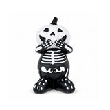 Esqueleto con Calabaza, Figura de Cerámica, Color Blanco