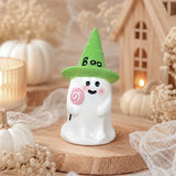 Figura de Cerámica, Fantasma con Sombrero Color Verde