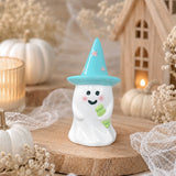 Figura de Cerámica, Fantasma con Sombrero Color Azul