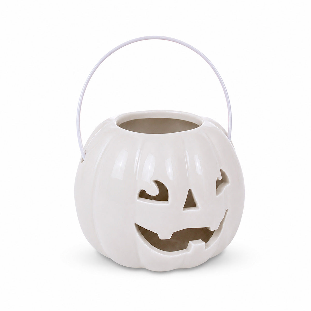 Calabaza, Figura de Cerámica, Color Blanco