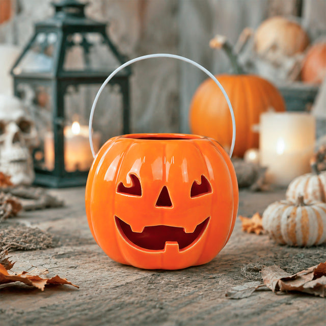 Calabaza, Figura de Cerámica, Color Naranja