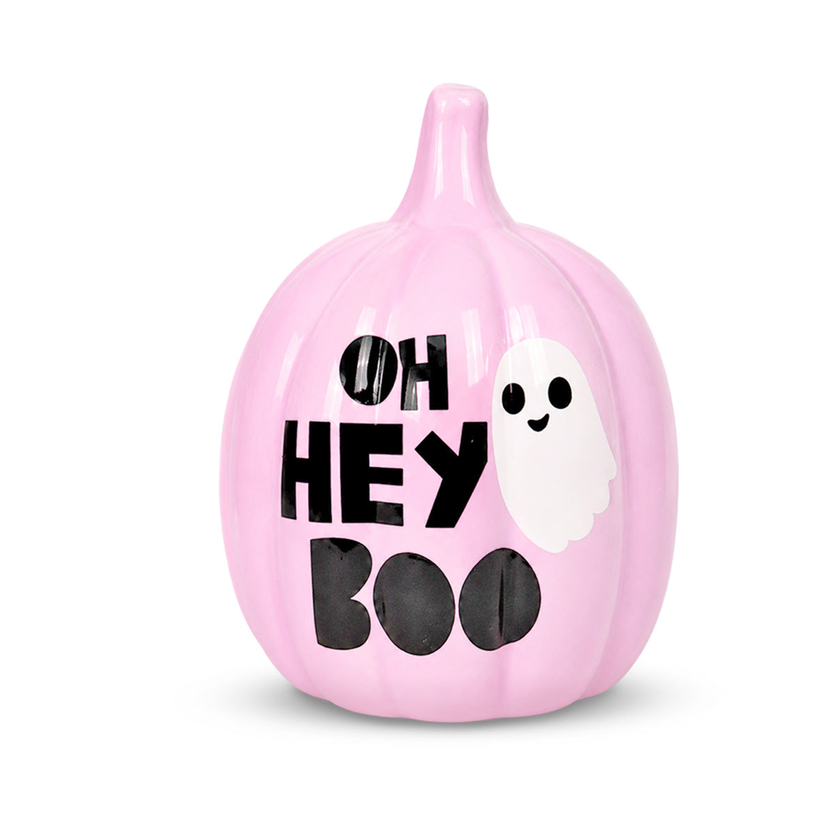 Calabaza, Figura de Cerámica, Color Rosa Pastel