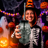 Vaso Calavera con Dulces 50 g, Color Gris