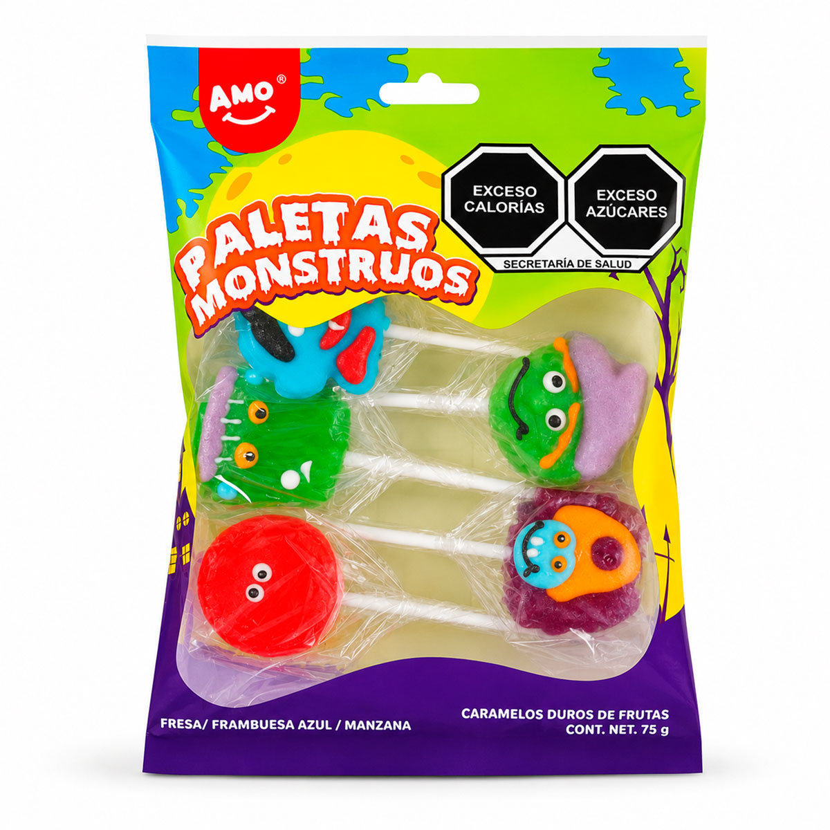 Monstruos, Paletas de Caramelo, Amos, 75 gr