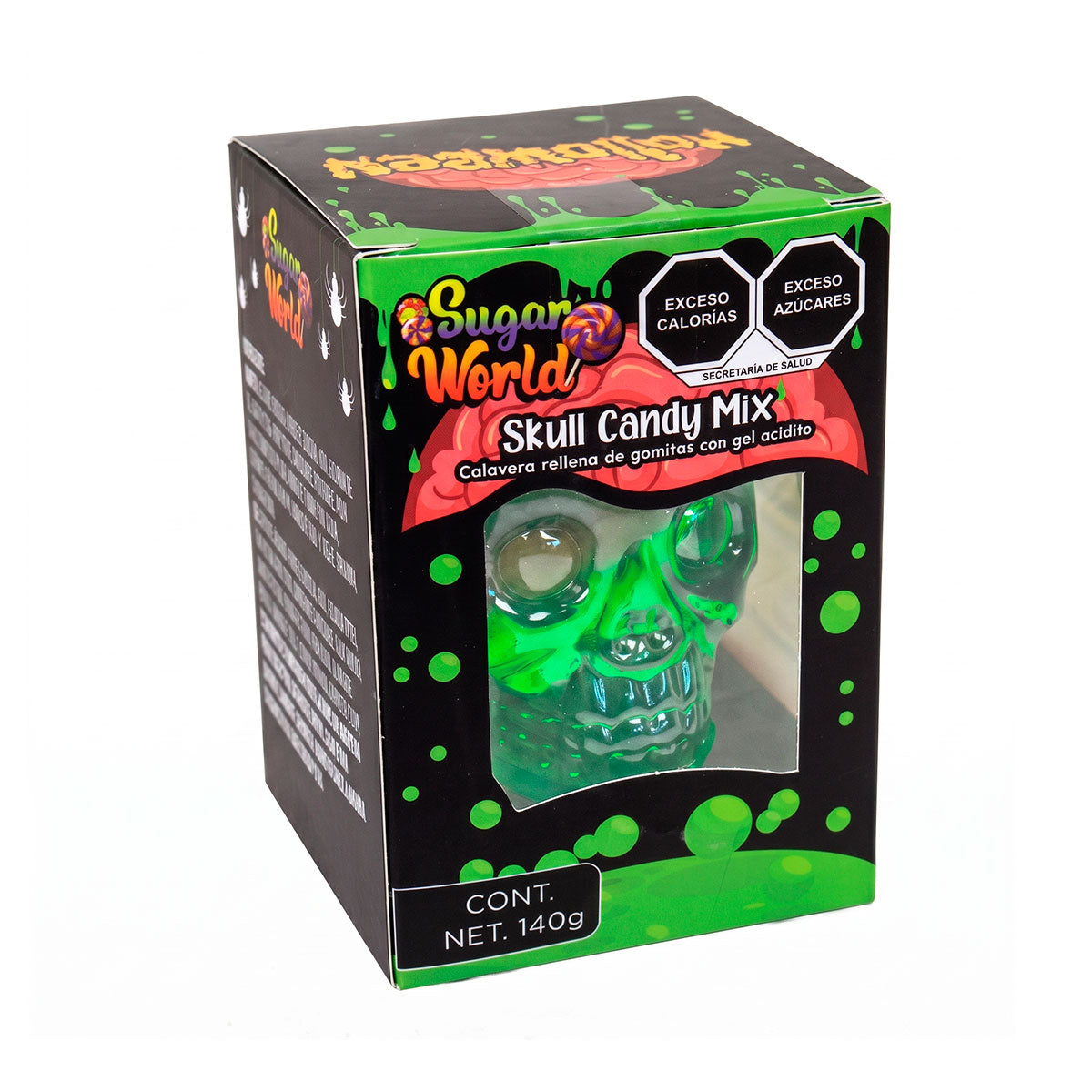Calavera Rellena de Gomitas con Gel í�cido, Sugar World, 140 gr