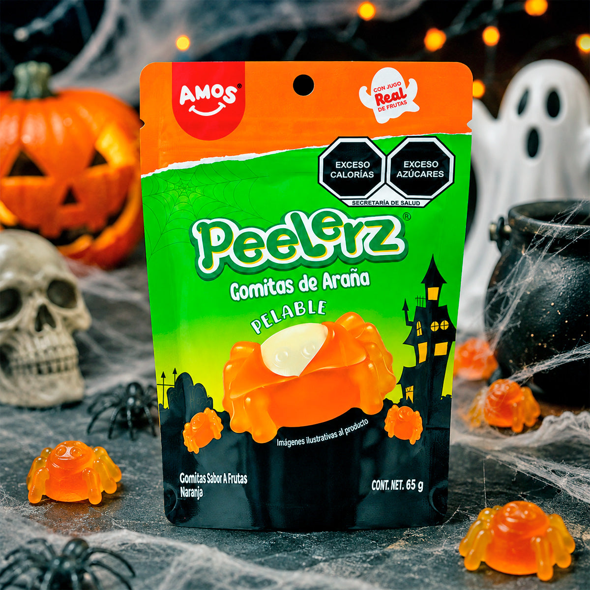 Araña, Gomitas Pelables, Peelerz, 65 gr