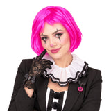 Peluca Corta para Halloween, Color Fiusha