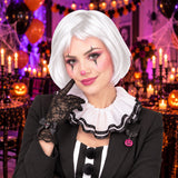 Peluca Corta para Halloween, Color Blanco