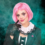 Peluca Corta para Halloween, Color Rosa