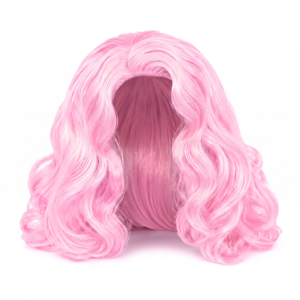 Peluca de Cabello Ondulado, Color Rosa