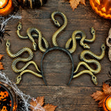 Diadema de Medusa para Halloween, Color Dorado